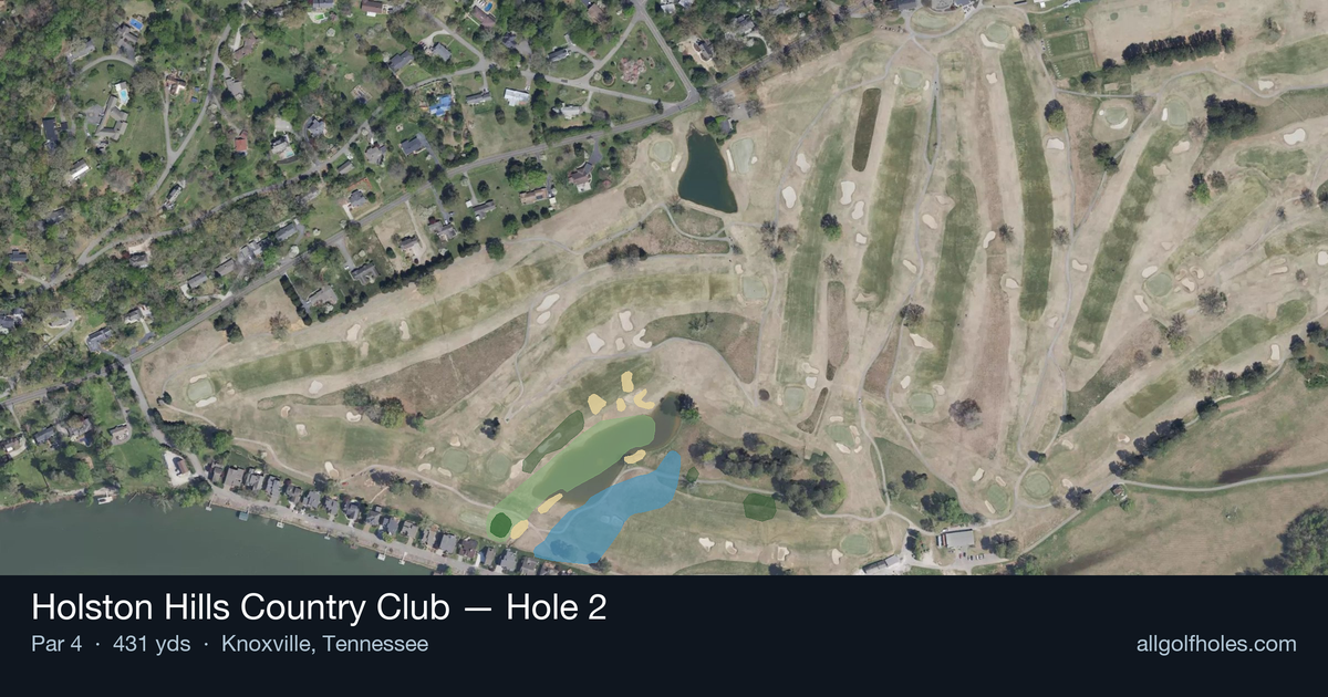 Hole 2 aerial at Holston Hills Country Club