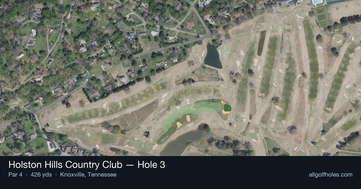 Hole 3 aerial at Holston Hills Country Club