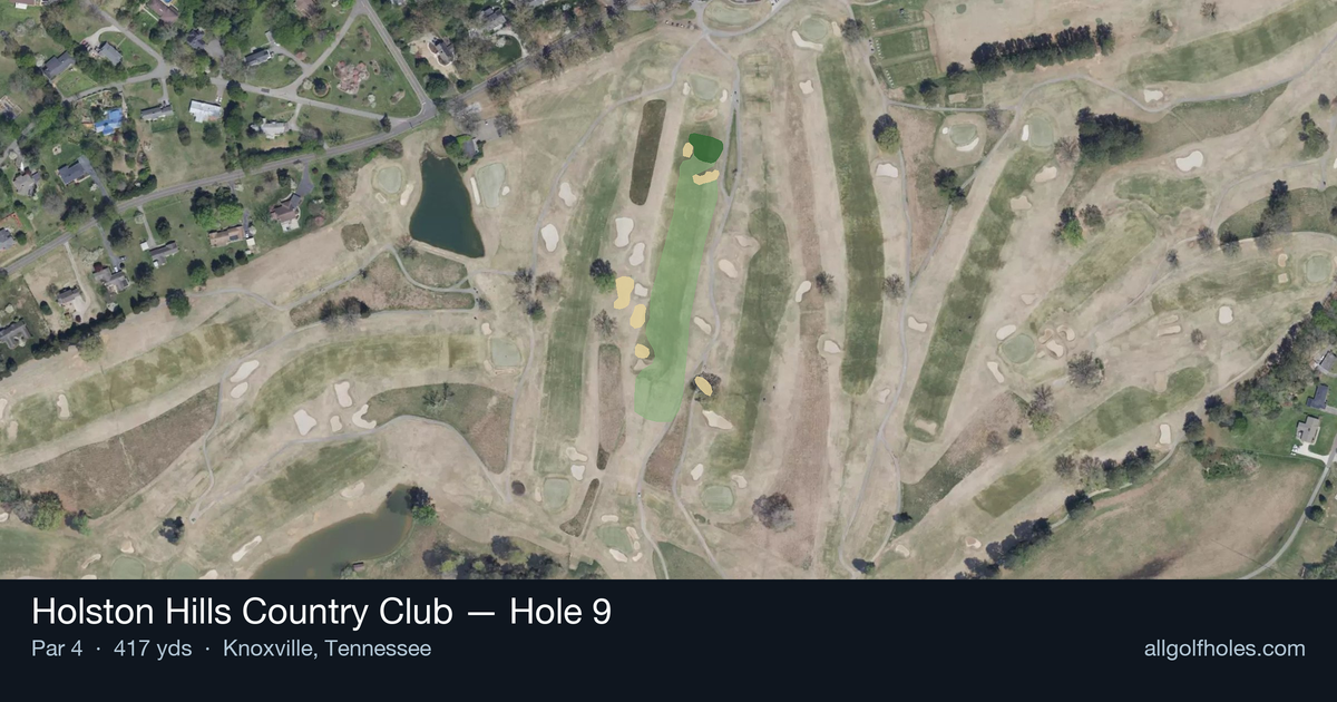 Hole 9 aerial at Holston Hills Country Club