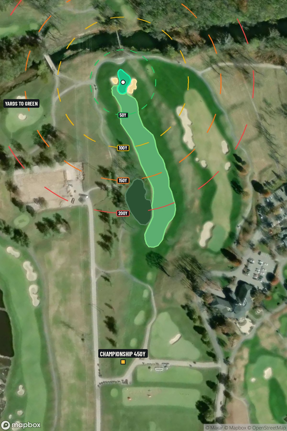 Hole 1 aerial at Valhalla Golf Club