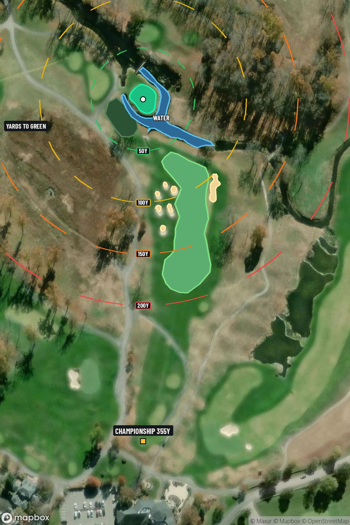 Hole 13 aerial at Valhalla Golf Club