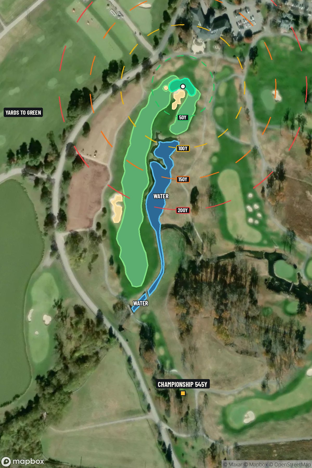 Hole 18 aerial at Valhalla Golf Club