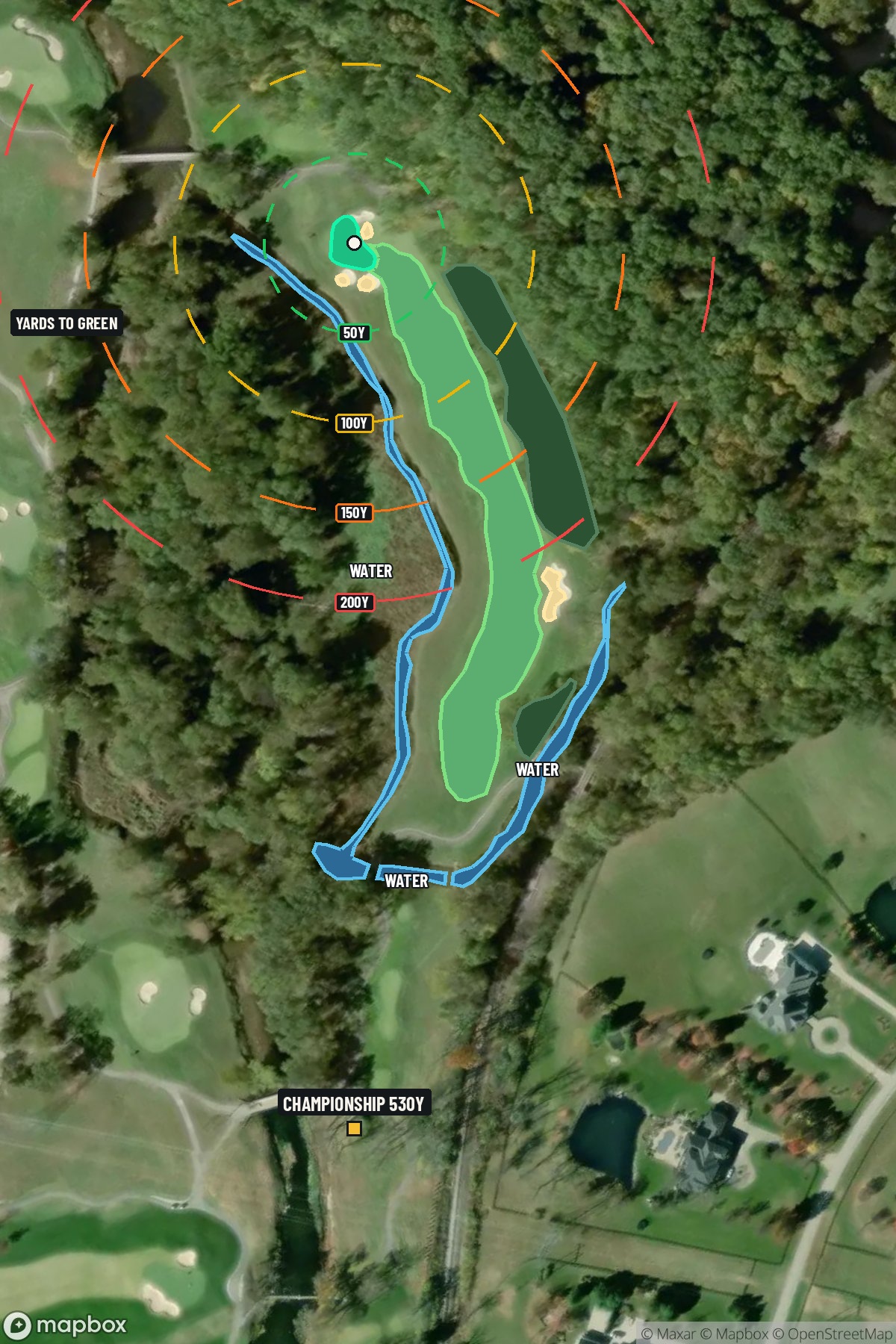 Hole 2 aerial at Valhalla Golf Club