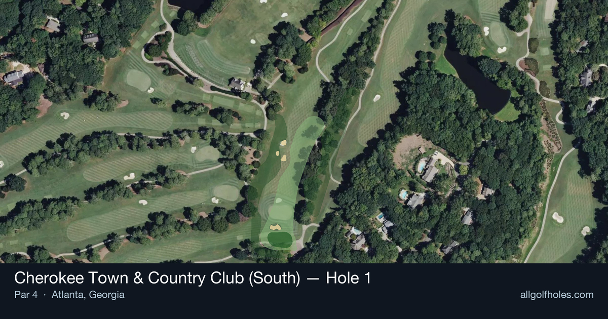 Hole 1 aerial at Cherokee Town & Country Club (South)