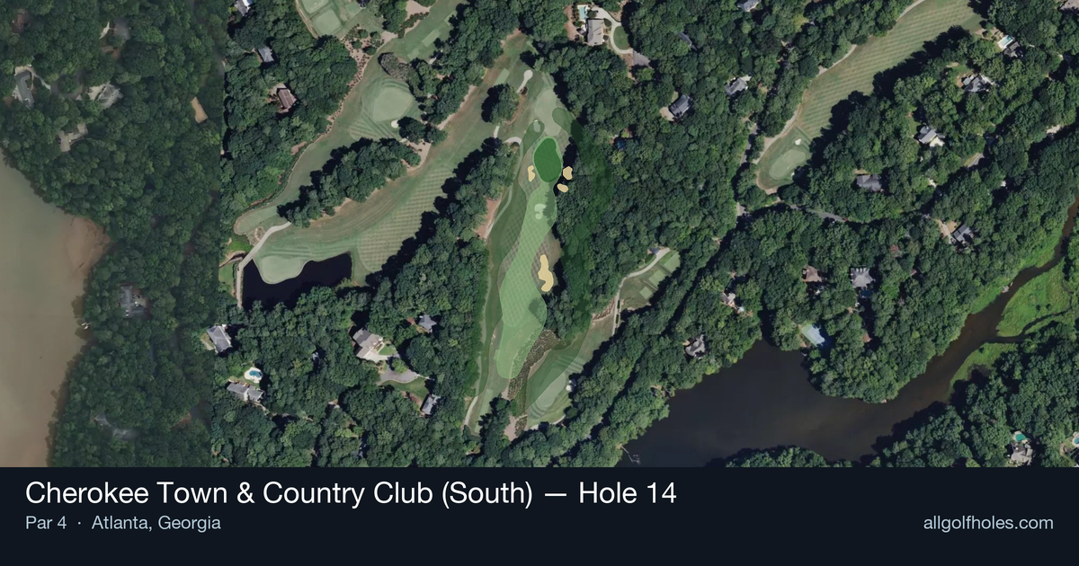 Hole 14 aerial at Cherokee Town & Country Club (South)