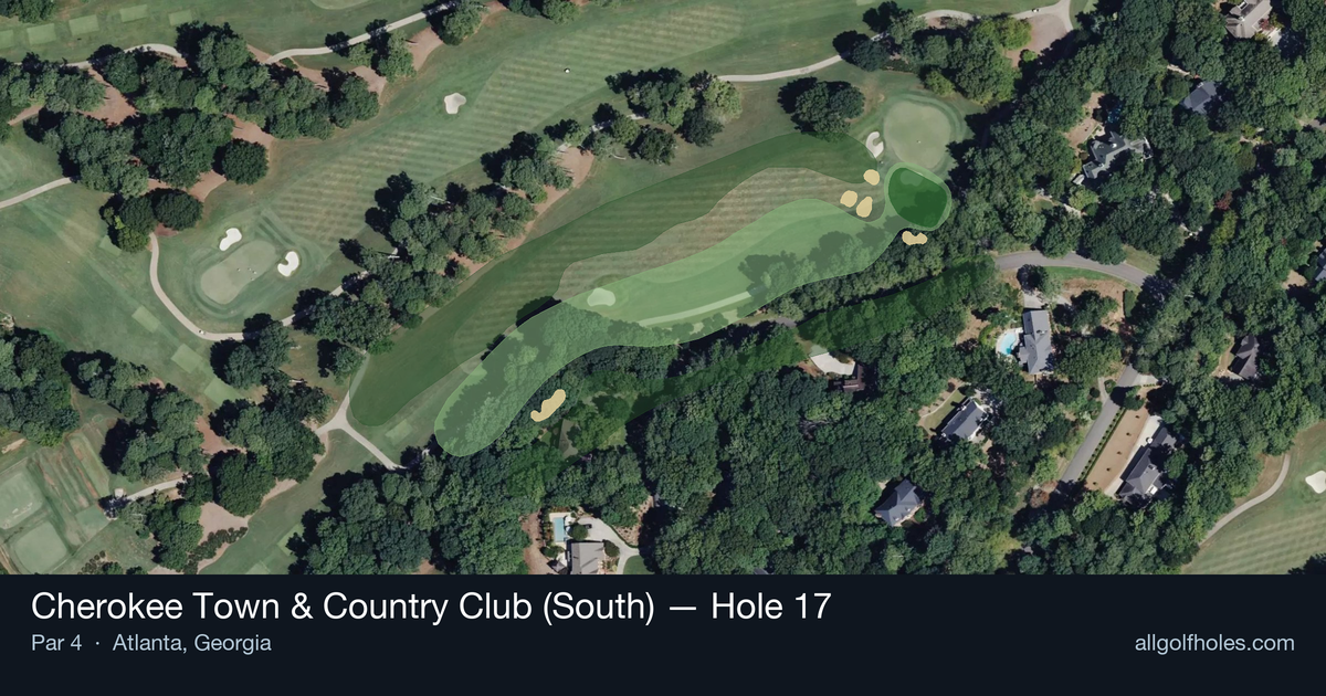 Hole 17 aerial at Cherokee Town & Country Club (South)