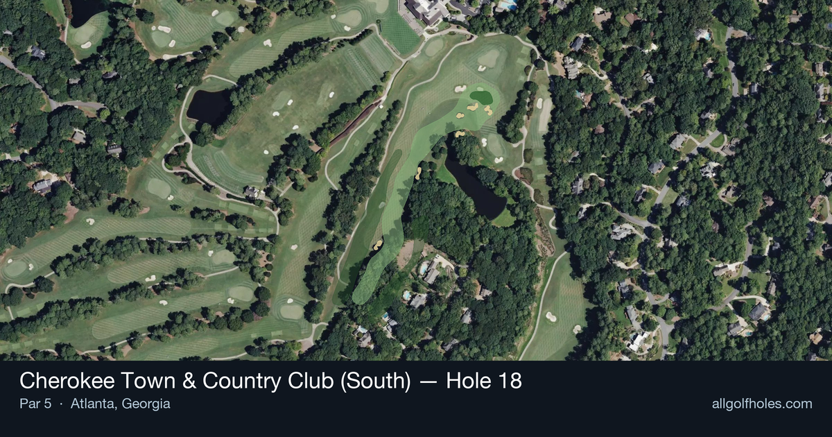Hole 18 aerial at Cherokee Town & Country Club (South)