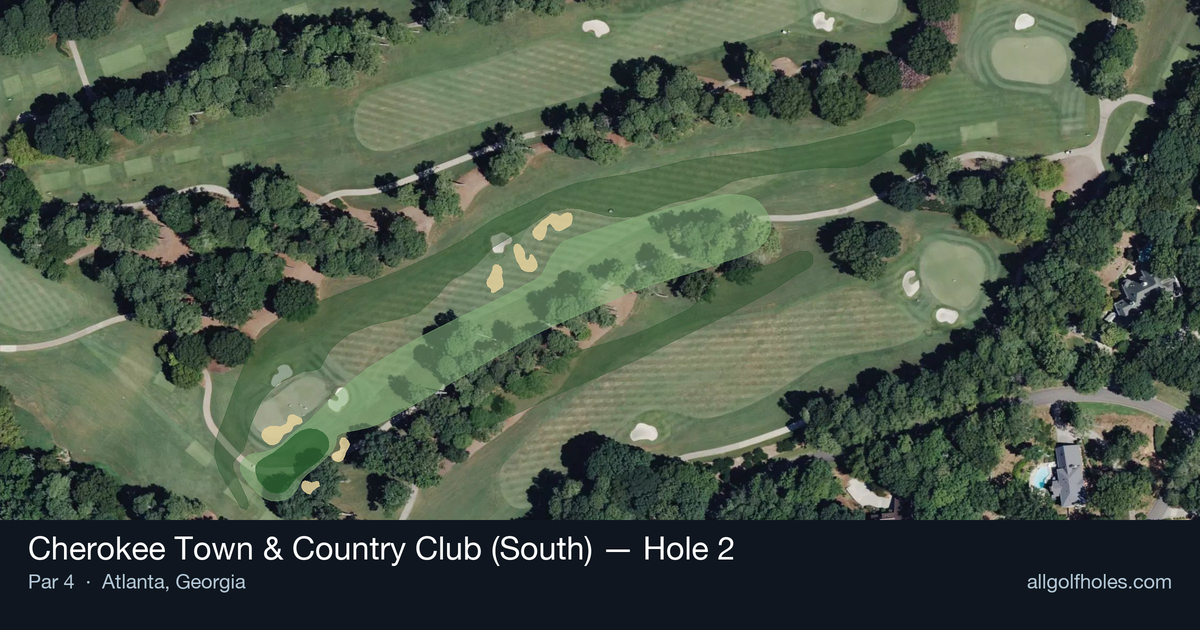 Hole 2 aerial at Cherokee Town & Country Club (South)