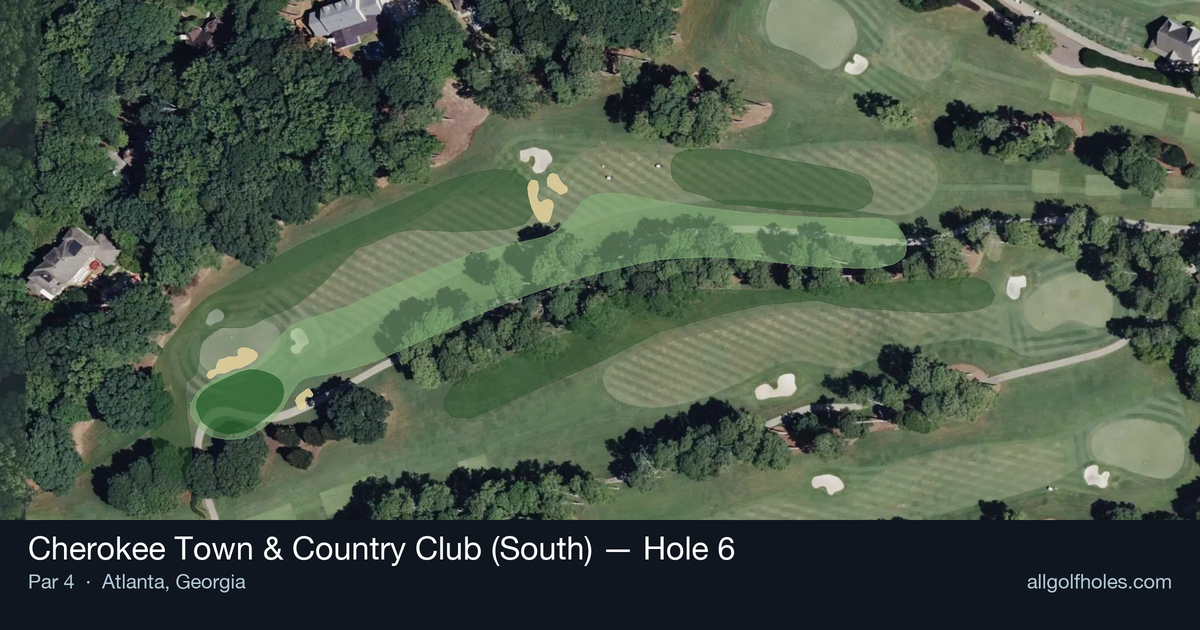 Hole 6 aerial at Cherokee Town & Country Club (South)