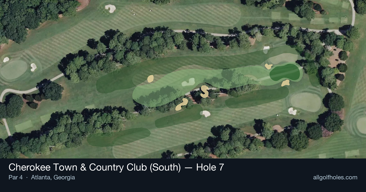 Hole 7 aerial at Cherokee Town & Country Club (South)