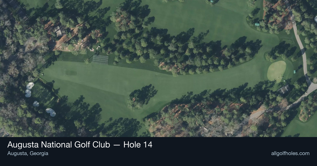 Hole 14 aerial at Augusta National Golf Club