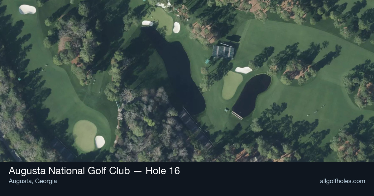 Hole 16 aerial at Augusta National Golf Club