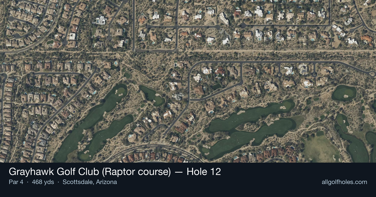 Hole 12 aerial at Grayhawk Golf Club (Raptor course)