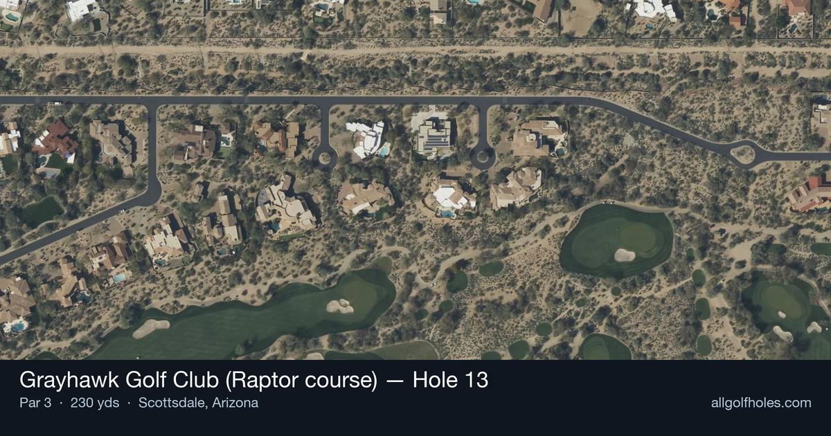 Hole 13 aerial at Grayhawk Golf Club (Raptor course)
