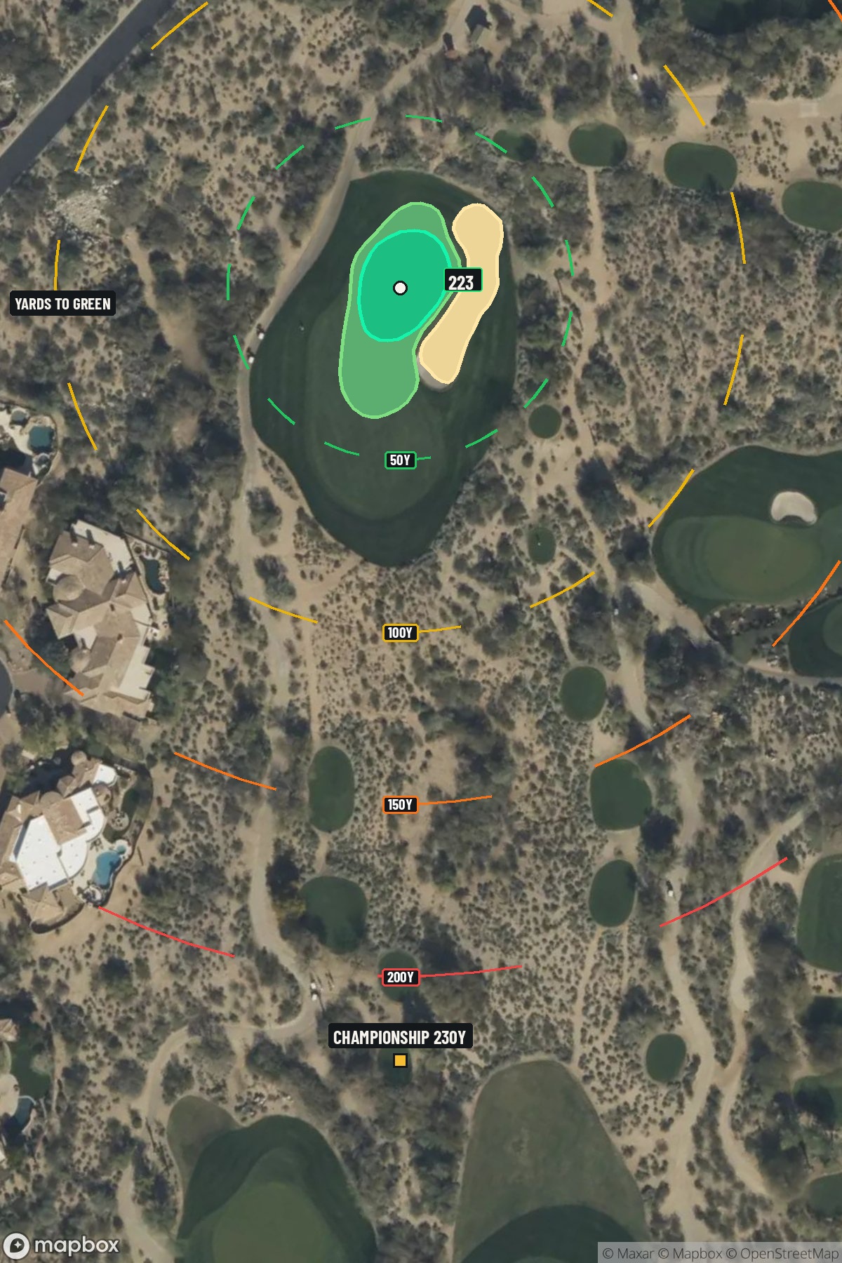 Hole 13 aerial at Grayhawk Golf Club (Raptor course)