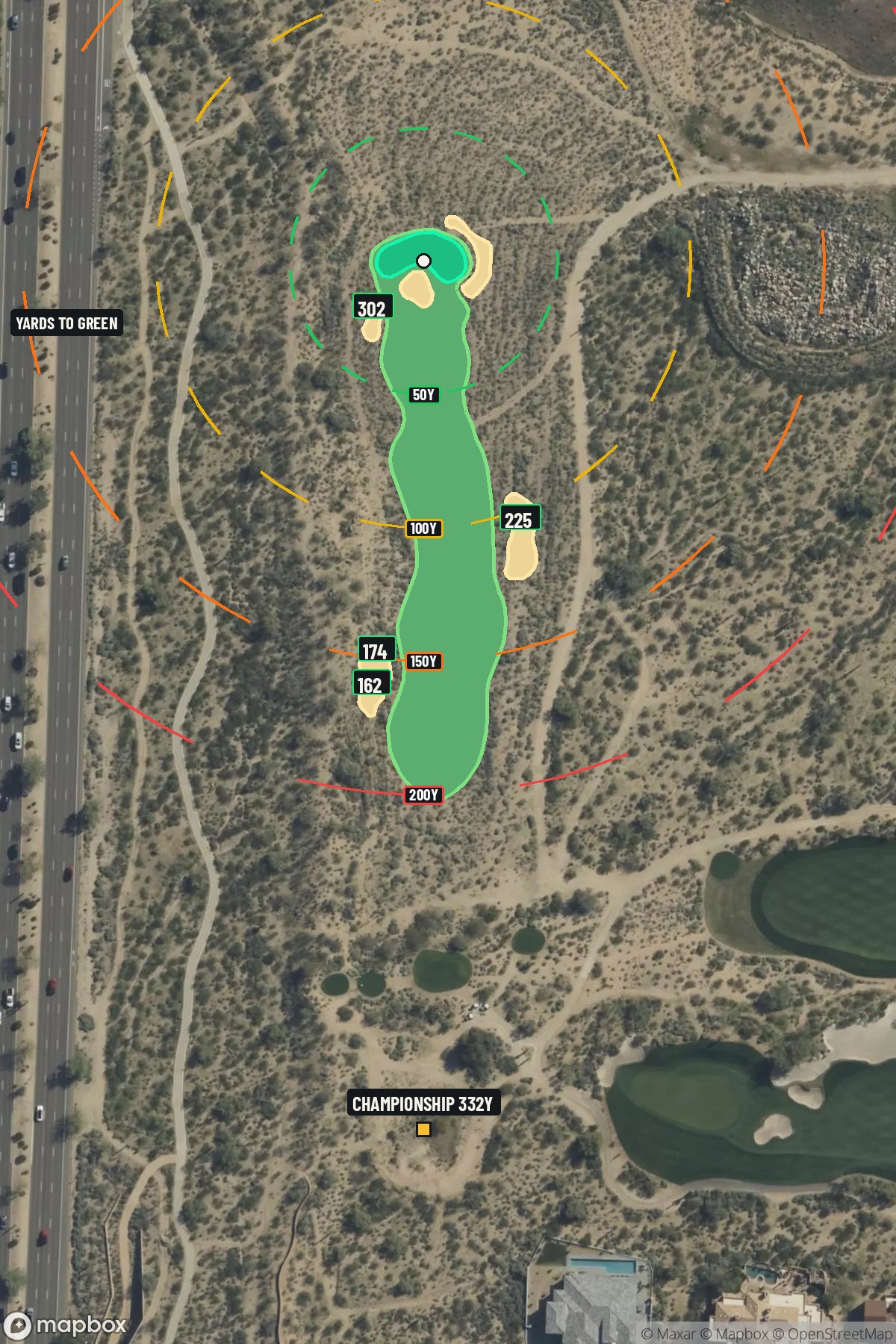 Hole 15 aerial at Grayhawk Golf Club (Raptor course)