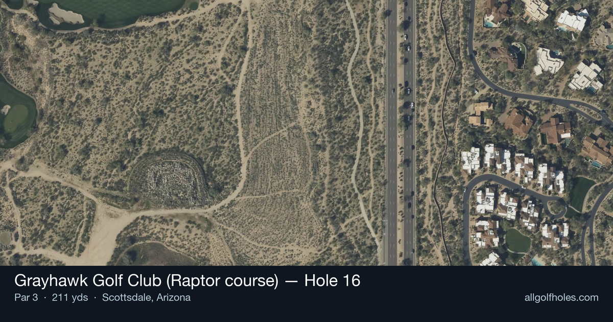 Hole 16 aerial at Grayhawk Golf Club (Raptor course)