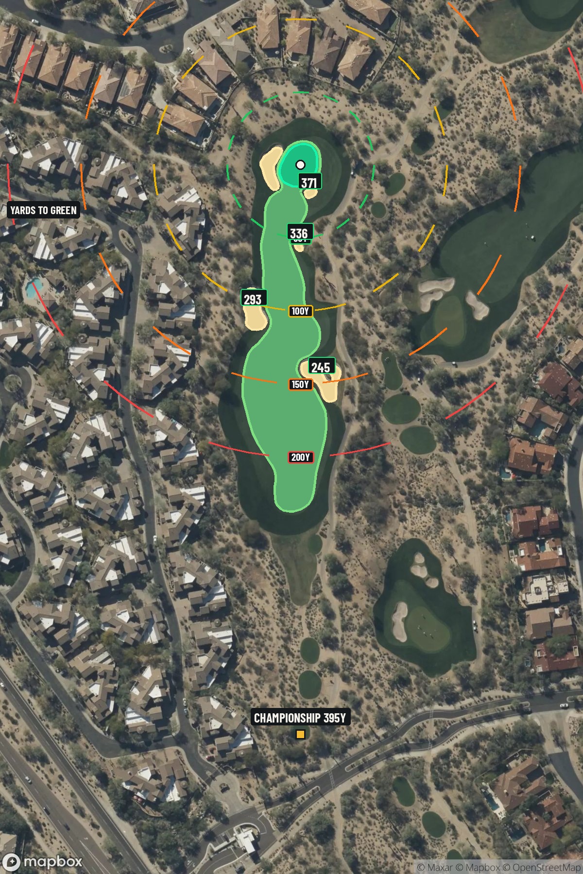Hole 2 aerial at Grayhawk Golf Club (Raptor course)
