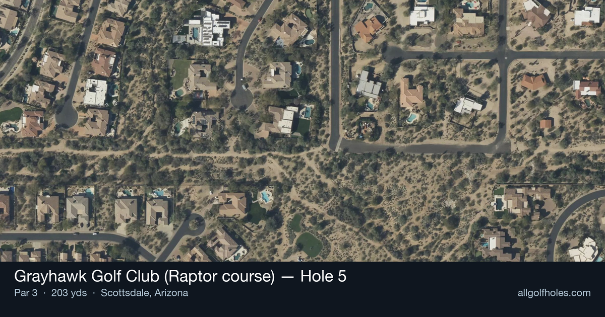 Hole 5 aerial at Grayhawk Golf Club (Raptor course)