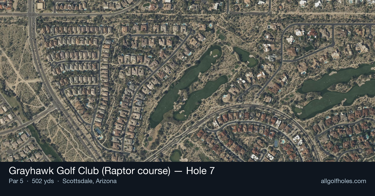 Hole 7 aerial at Grayhawk Golf Club (Raptor course)