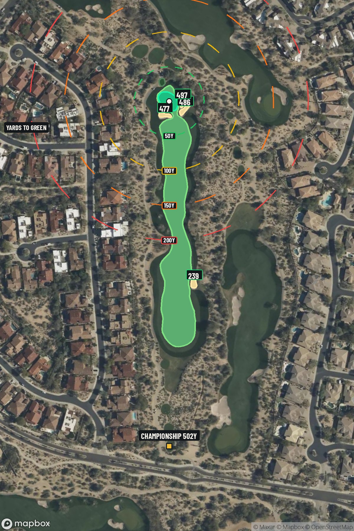 Hole 7 aerial at Grayhawk Golf Club (Raptor course)