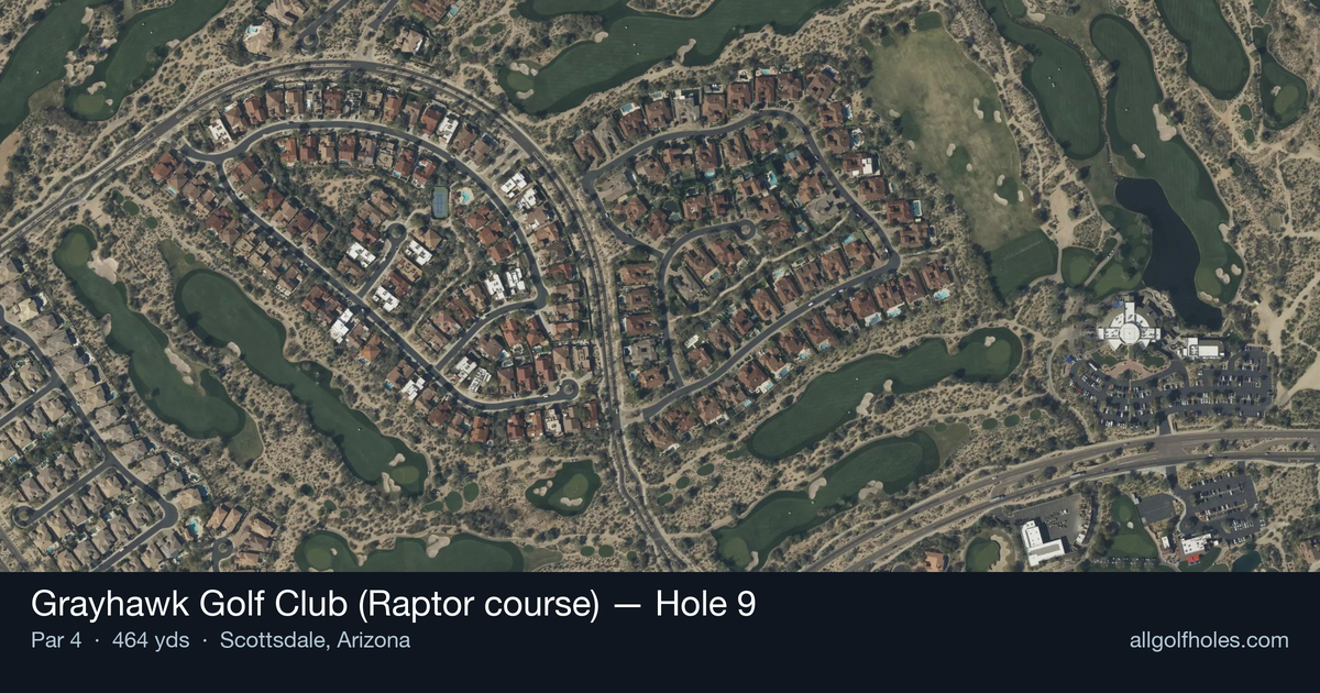 Hole 9 aerial at Grayhawk Golf Club (Raptor course)