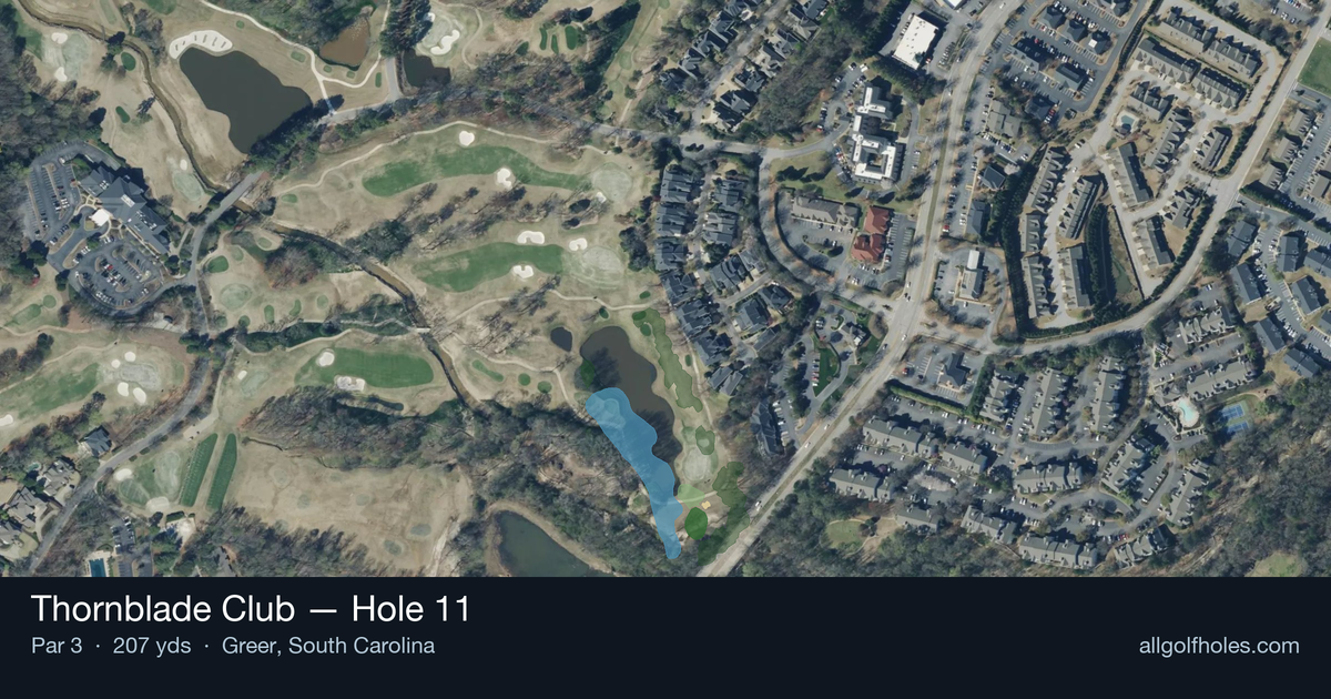 Hole 11 aerial at Thornblade Club