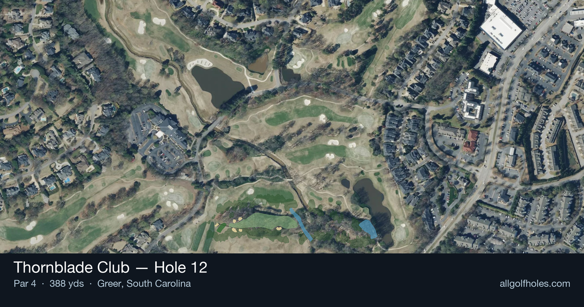 Hole 12 aerial at Thornblade Club