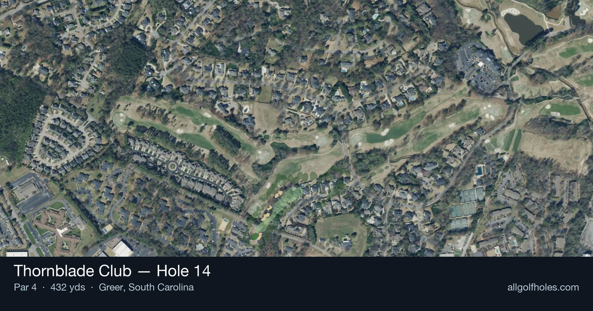 Hole 14 aerial at Thornblade Club