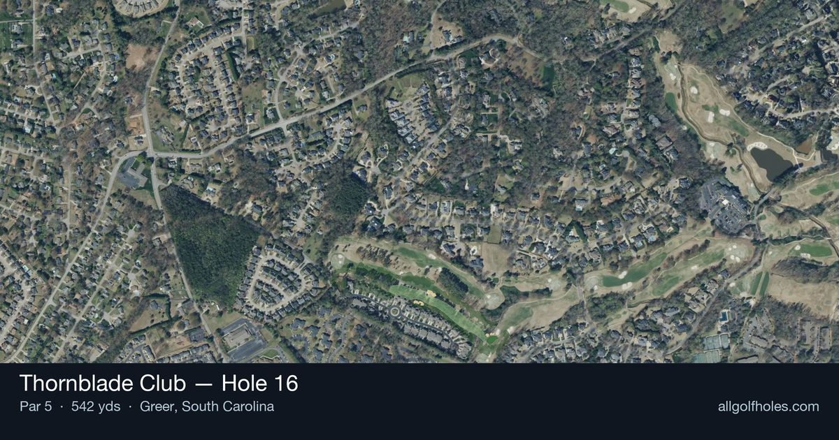 Hole 16 aerial at Thornblade Club