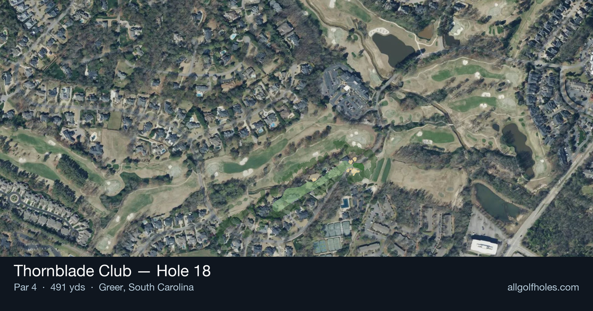 Hole 18 aerial at Thornblade Club