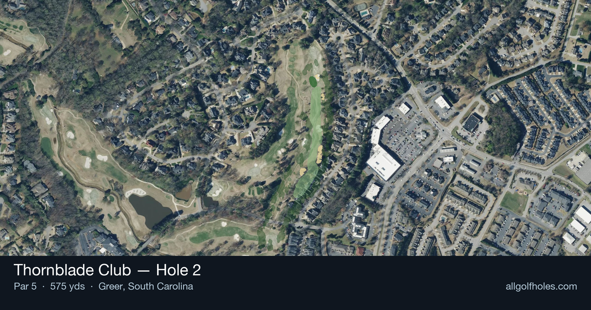 Hole 2 aerial at Thornblade Club