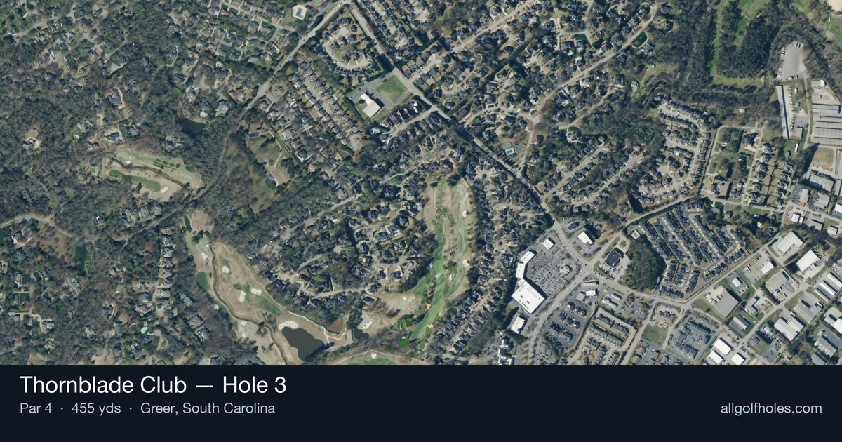 Hole 3 aerial at Thornblade Club
