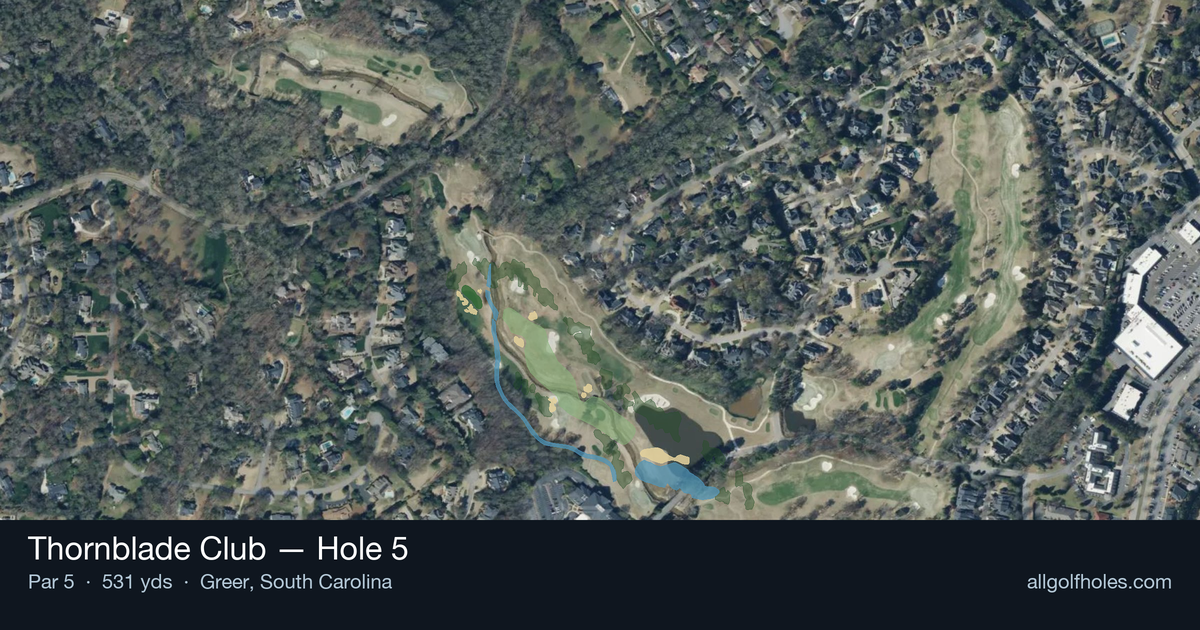 Hole 5 aerial at Thornblade Club
