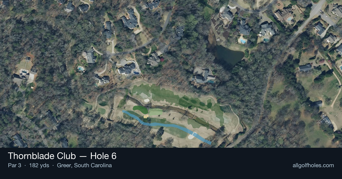 Hole 6 aerial at Thornblade Club