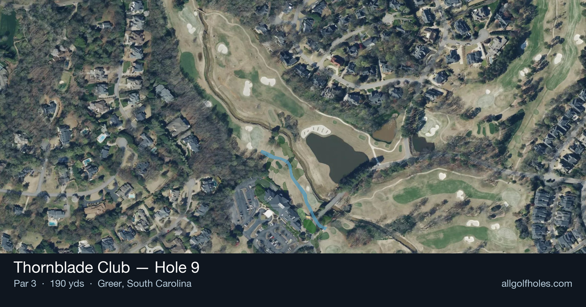 Hole 9 aerial at Thornblade Club