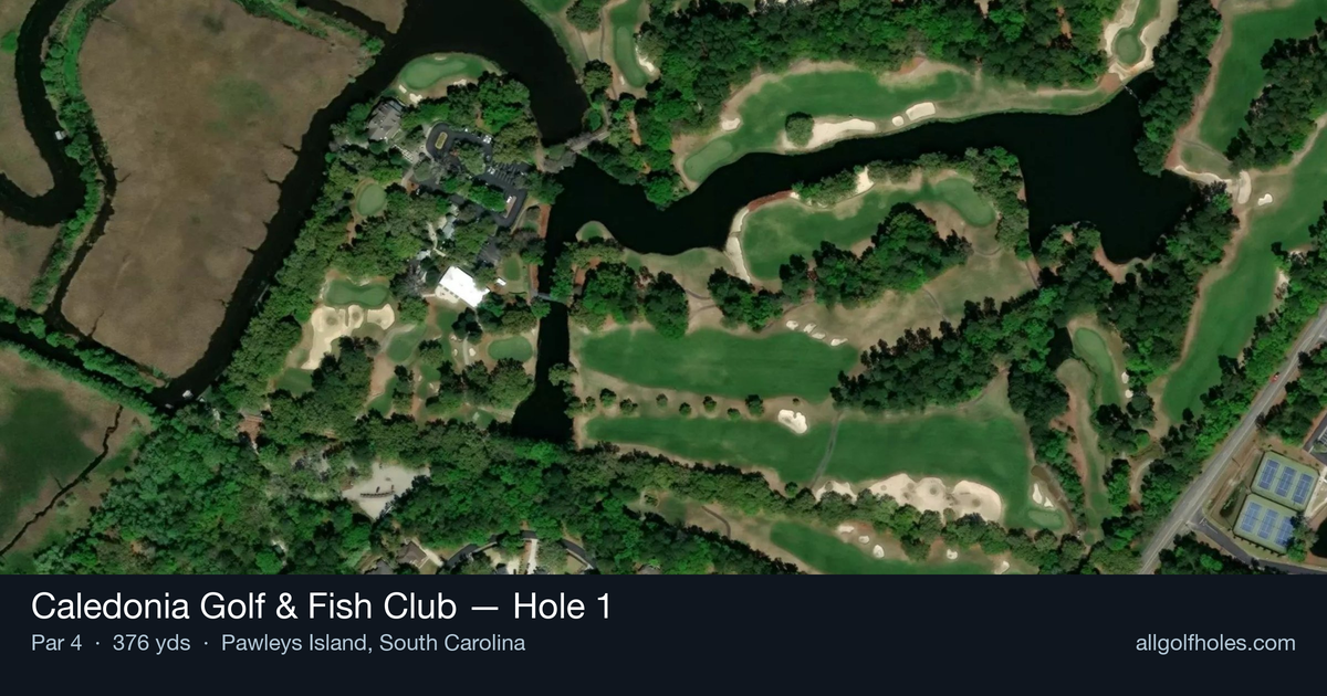 Hole 1 aerial at Caledonia Golf & Fish Club