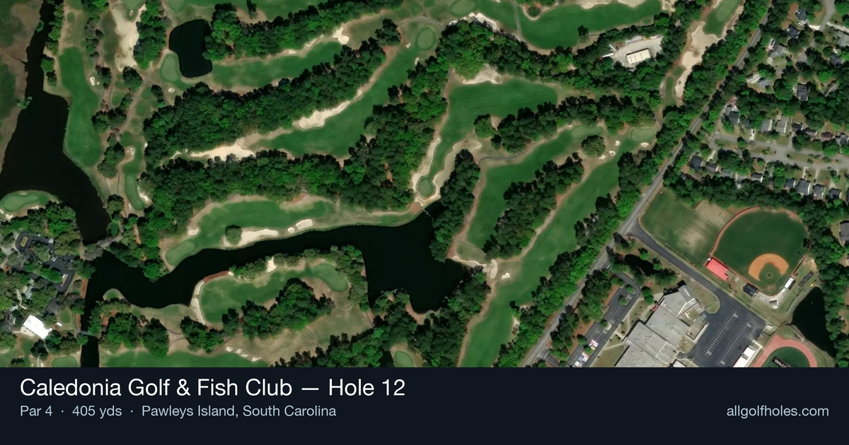Hole 12 aerial at Caledonia Golf & Fish Club