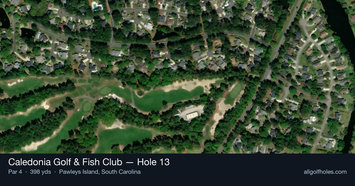 Hole 13 aerial at Caledonia Golf & Fish Club