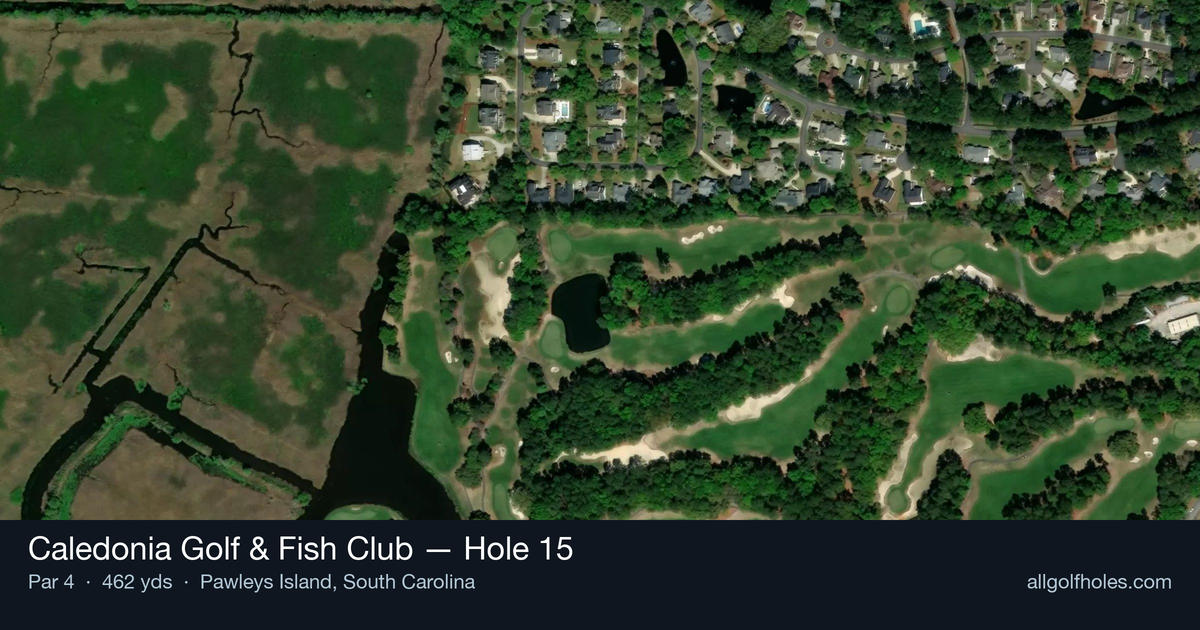 Hole 15 aerial at Caledonia Golf & Fish Club