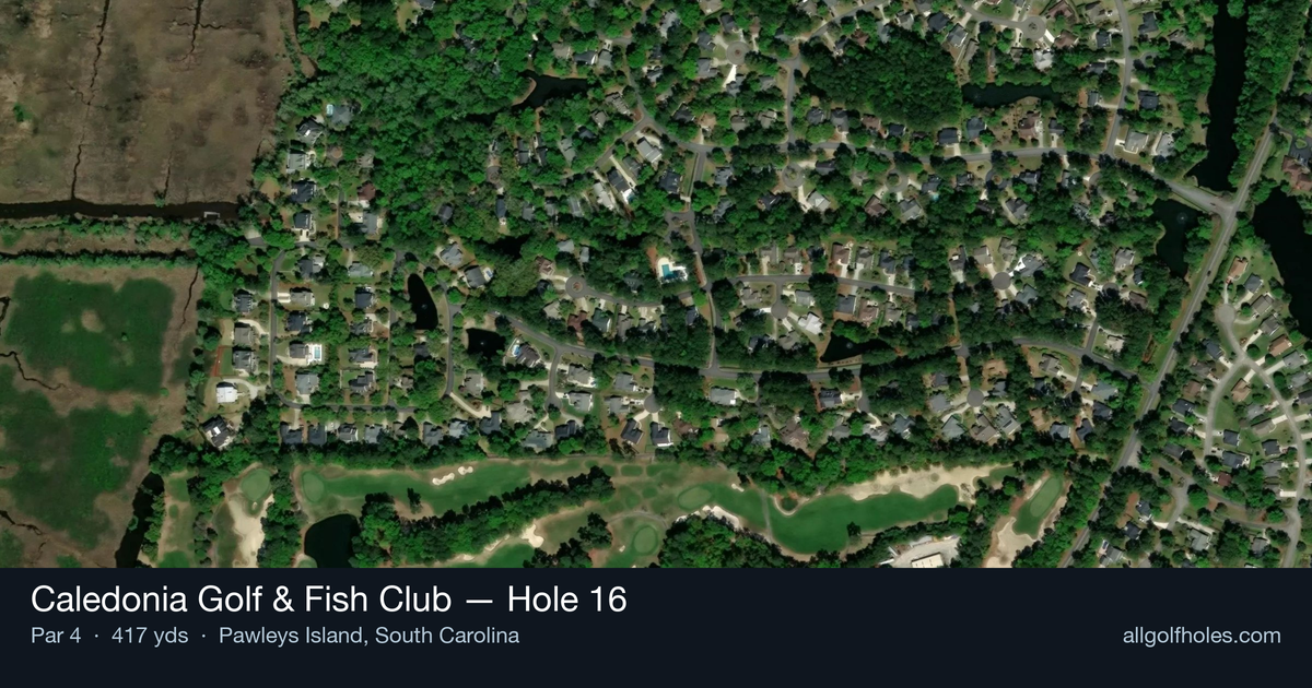 Hole 16 aerial at Caledonia Golf & Fish Club