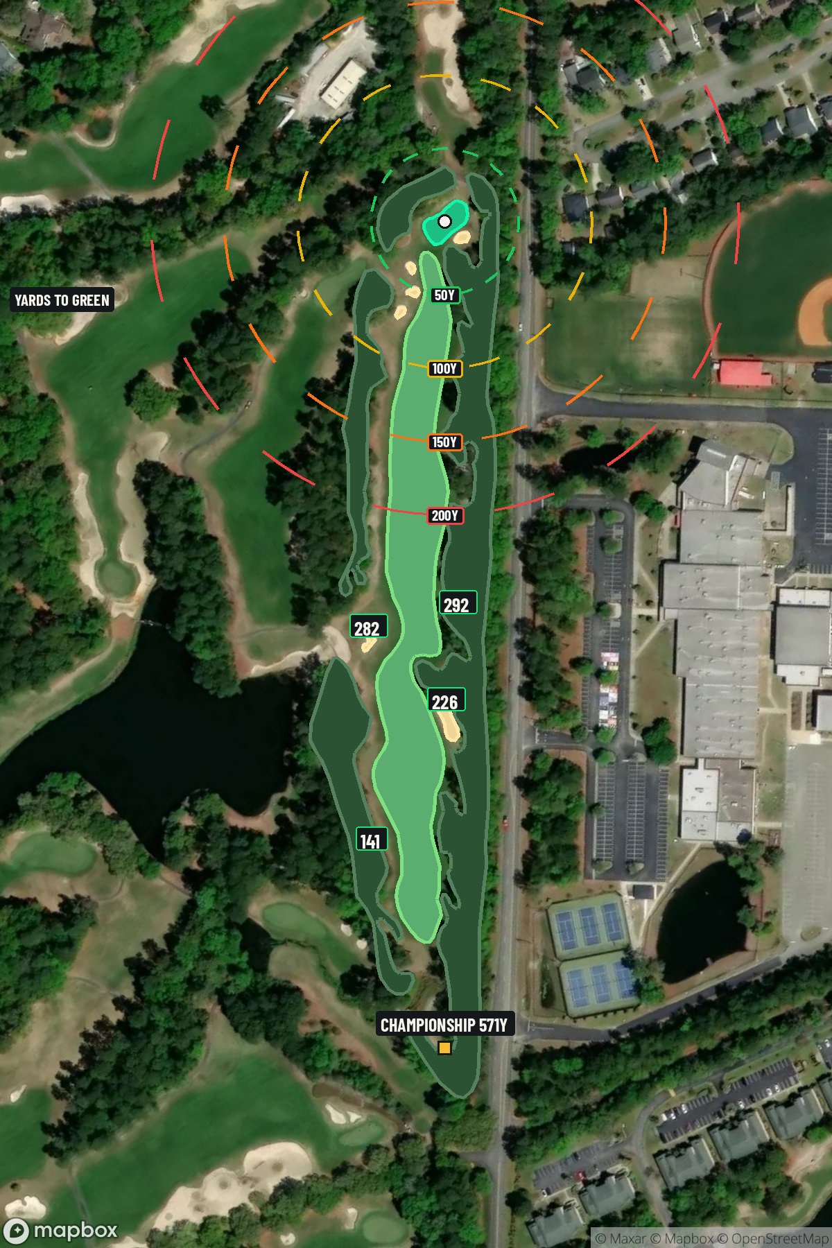 Hole 2 aerial at Caledonia Golf & Fish Club