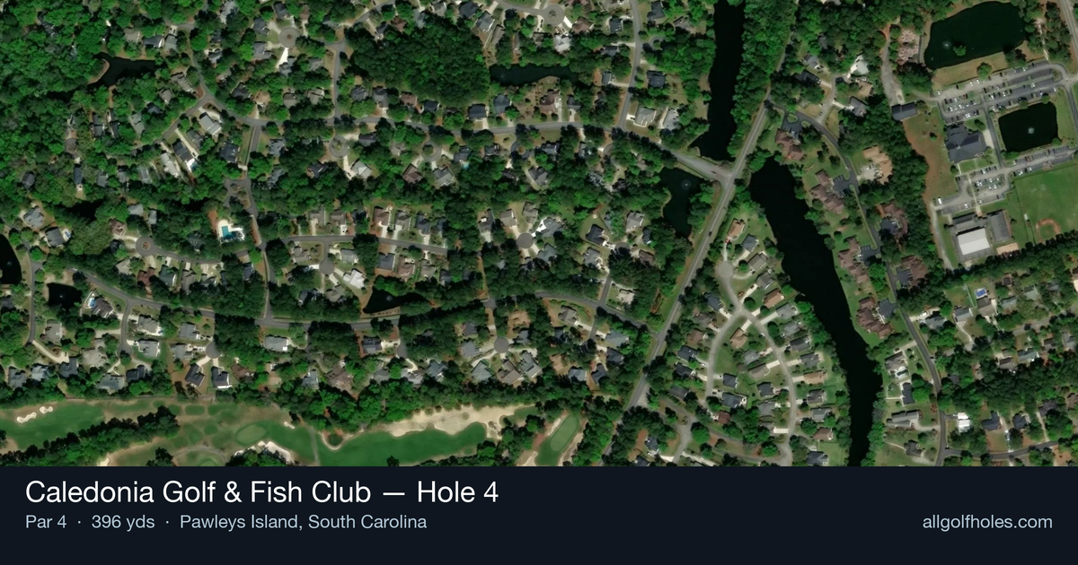 Hole 4 aerial at Caledonia Golf & Fish Club