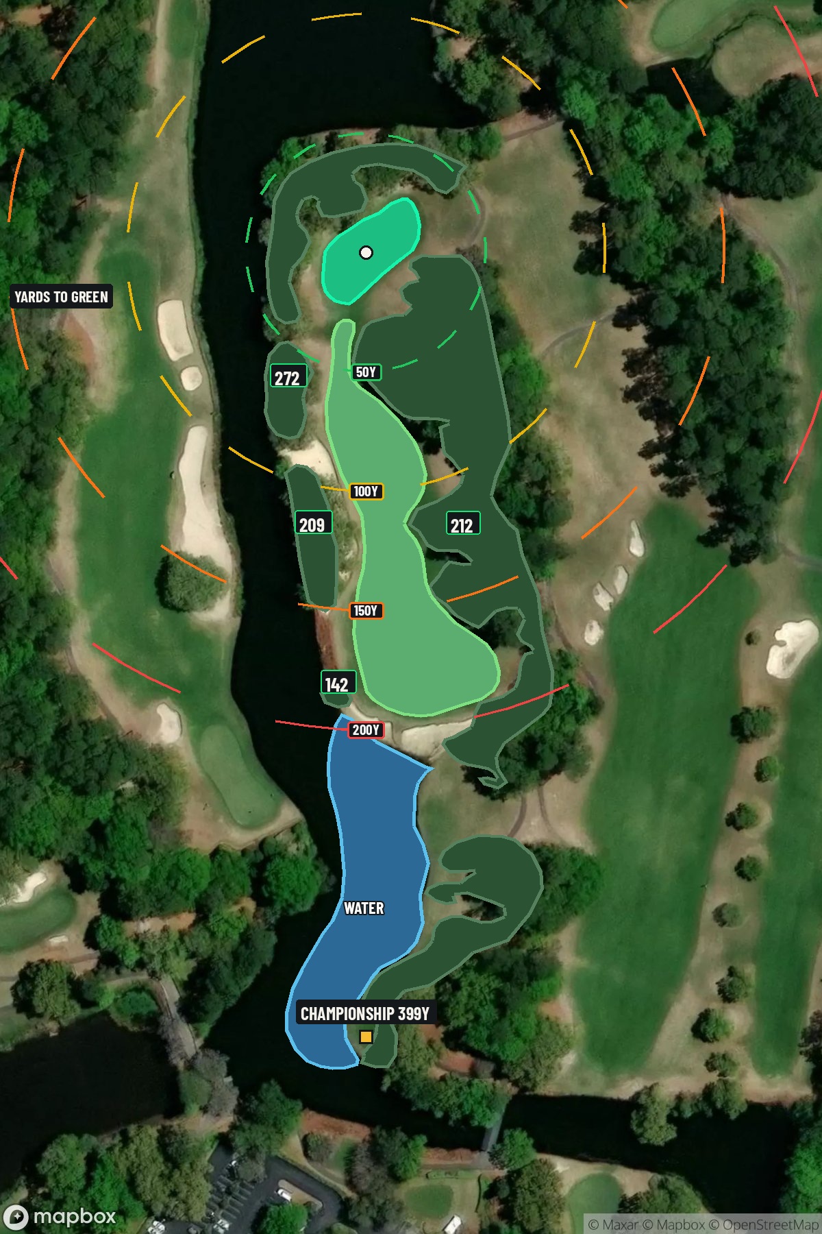 Hole 7 aerial at Caledonia Golf & Fish Club