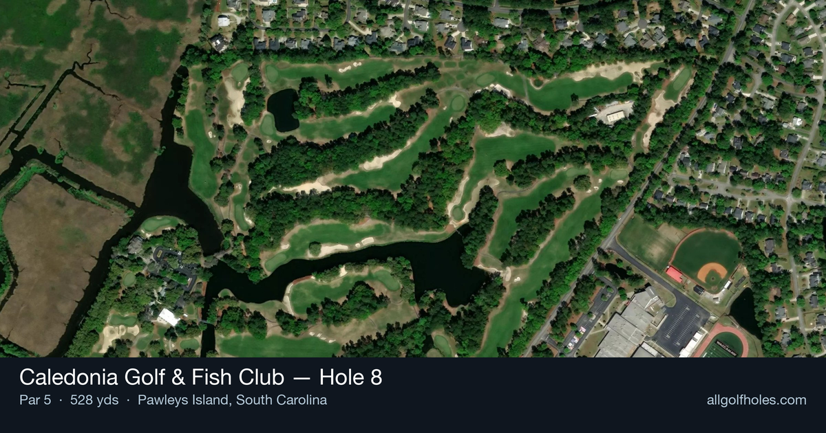 Hole 8 aerial at Caledonia Golf & Fish Club