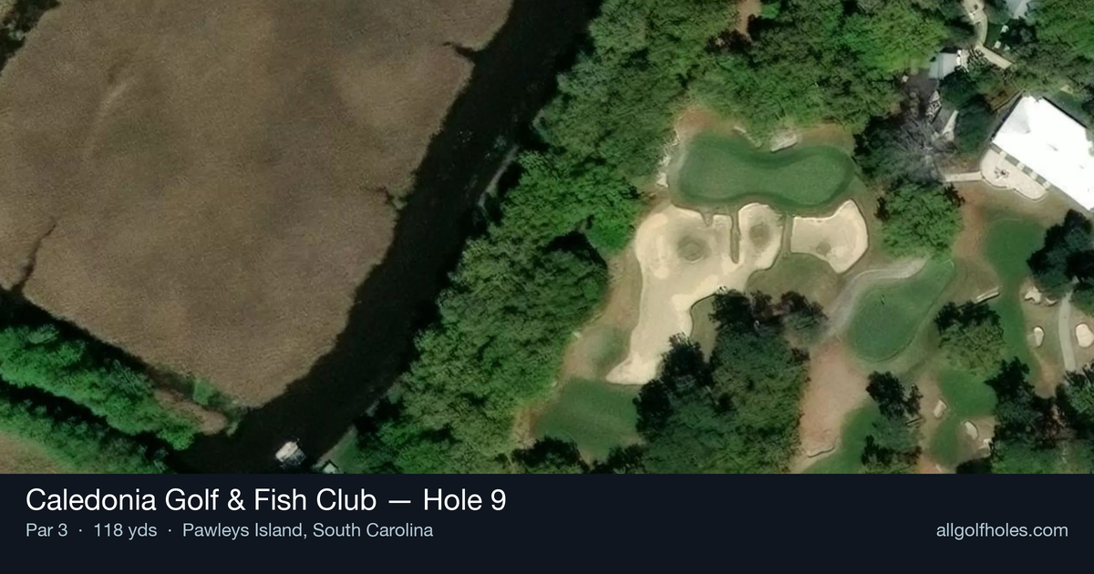 Hole 9 aerial at Caledonia Golf & Fish Club