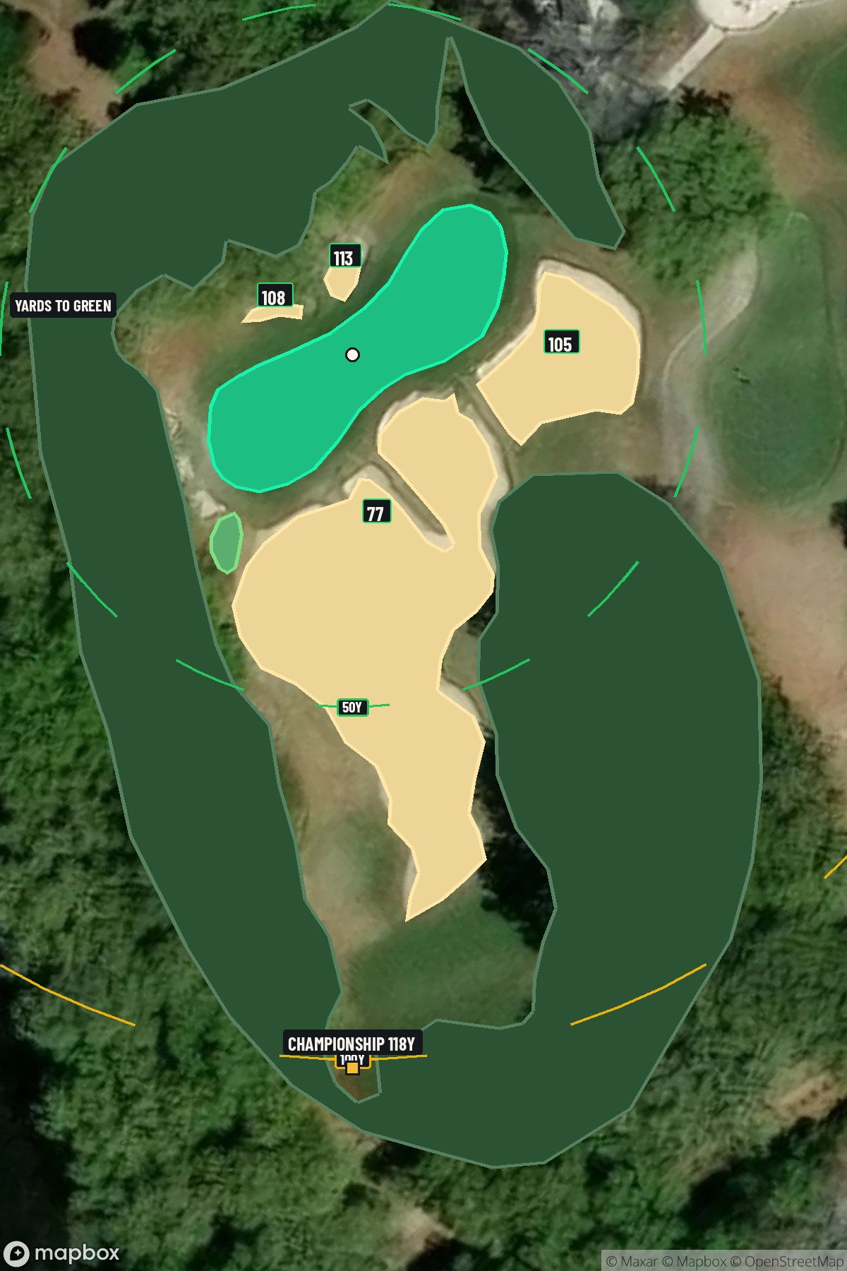 Hole 9 aerial at Caledonia Golf & Fish Club
